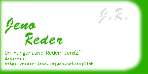 jeno reder business card